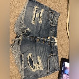 Distressed High-Waisted Denim Shorts by KanCan Size 13/30